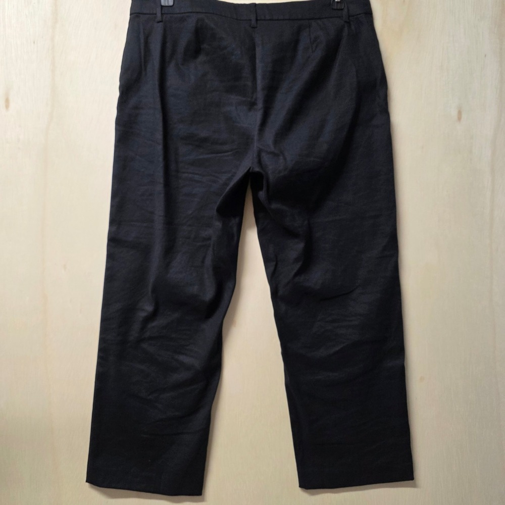 J. Jill Linen Stretch Straight Leg Pants Womens 14 Tall Black Trousers RN 97641 - Picture 11 of 15